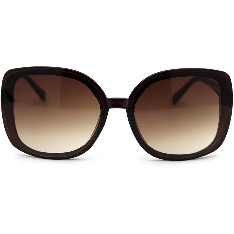 Butterfly Womens Diva Thin Plastic Frame Butterfly Sunglasses - All Brown - CF18YW624L7 $12.90