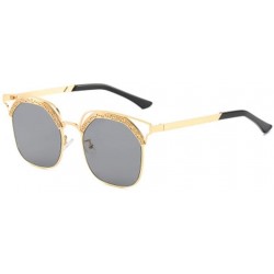 Sport Big Frame Sunglasses Anti-Blue Light Glasses Retro Metal Unisex Sunglasses - 4 - CK19059C88U $36.10
