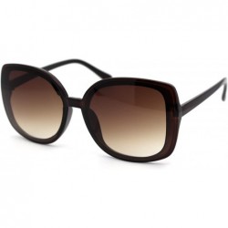 Butterfly Womens Diva Thin Plastic Frame Butterfly Sunglasses - All Brown - CF18YW624L7 $12.90