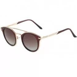 Round Vintage Polarized Sunglasses Round UV Protection for Men Women - Gradient Brown - CO18W8UKOLW $41.86