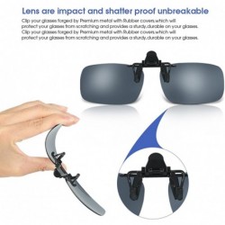Aviator Clip-on Sunglasses Unisex Polarized Frameless Lens Flip Up Clip on Sunglasses Eyeglass-1-Piece clip on glasses - CK18...