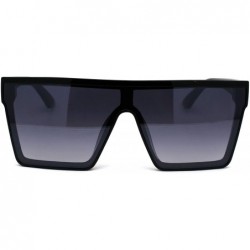 Shield Womens Flat Top Shield Mafia Boyfriend Sunglasses - Black Smoke - CQ196WQLR26 $11.22