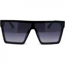 Shield Womens Flat Top Shield Mafia Boyfriend Sunglasses - Black Smoke - CQ196WQLR26 $24.69