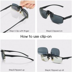 Aviator Clip-on Sunglasses Unisex Polarized Frameless Lens Flip Up Clip on Sunglasses Eyeglass-1-Piece clip on glasses - CK18...