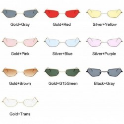 Aviator Retro Small Cat Eye Sunglasses Women Vintage Brand Shades Yellow SilverYellow - Silveryellow - CW18Y3O7ZQ6 $11.99