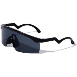 Wrap Daytona Semi Rimless Wrap Around Shield Sunglasses - Black Frame - CU18L7YL847 $22.04