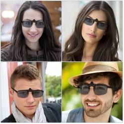 Aviator Clip-on Sunglasses Unisex Polarized Frameless Lens Flip Up Clip on Sunglasses Eyeglass-1-Piece clip on glasses - CK18...