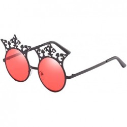 Sport Vintage Style 80s Special Round Frame Eyewear Ladies Sunglasses for Women - Red - CE18DM3MMGW $28.52