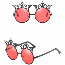 Sport Vintage Style 80s Special Round Frame Eyewear Ladies Sunglasses for Women - Red - CE18DM3MMGW $16.57