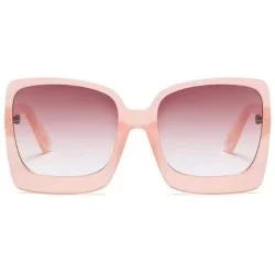 Square Big Frame Square Sunglasses Men Women Fashion Shades UV400 Vintage C1 Red - C2 Pink - C118YZWI2R5 $21.76