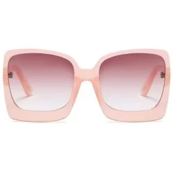 Square Big Frame Square Sunglasses Men Women Fashion Shades UV400 Vintage C1 Red - C2 Pink - C118YZWI2R5 $9.57