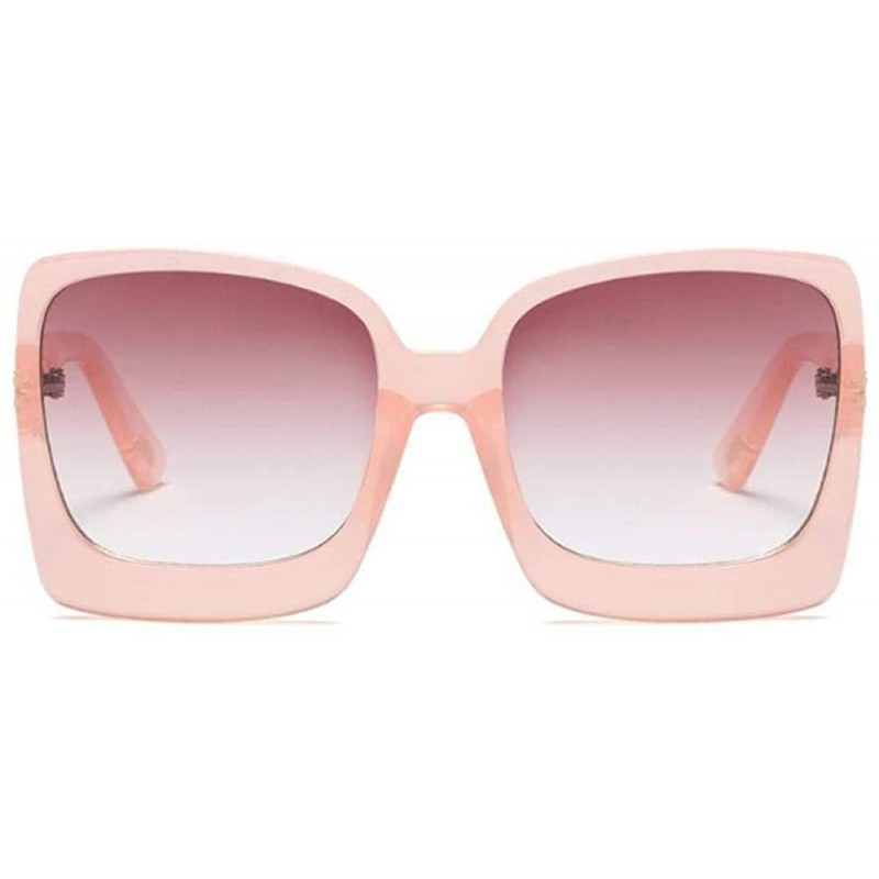 Square Big Frame Square Sunglasses Men Women Fashion Shades UV400 Vintage C1 Red - C2 Pink - C118YZWI2R5 $9.57