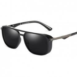 Square TR90 Frame Sunglasses Polarized Men Windproof Driving Sun Glasses for Men Square - Black - C318K6HDDYT $21.69
