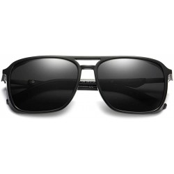 Square TR90 Frame Sunglasses Polarized Men Windproof Driving Sun Glasses for Men Square - Black - C318K6HDDYT $13.01