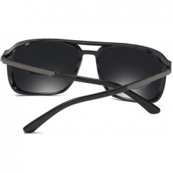 Square TR90 Frame Sunglasses Polarized Men Windproof Driving Sun Glasses for Men Square - Black - C318K6HDDYT $13.01