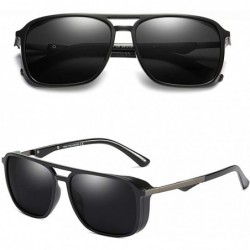 Square TR90 Frame Sunglasses Polarized Men Windproof Driving Sun Glasses for Men Square - Black - C318K6HDDYT $13.01