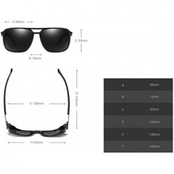Square TR90 Frame Sunglasses Polarized Men Windproof Driving Sun Glasses for Men Square - Black - C318K6HDDYT $13.01