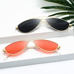 Cat Eye Women Retro Cat Eye Style Small Frame Suncreen Sunglasses - Silver Frame Pink Lens - CD18WU2KH8T $11.75