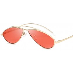 Cat Eye Women Retro Cat Eye Style Small Frame Suncreen Sunglasses - Silver Frame Pink Lens - CD18WU2KH8T $11.75