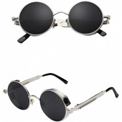 Wrap Men's and women's universal classic steampunk sunglasses sunglasses - Black/1 - CP18T4XEGG6 $13.40