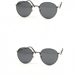 Round Vintage Round Sunglasses P2140 - 2 Pcs Black & Black - CA11WV1T4CX $34.86