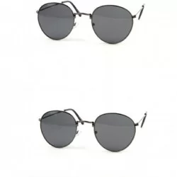Round Vintage Round Sunglasses P2140 - 2 Pcs Black & Black - CA11WV1T4CX $56.84
