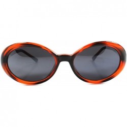 Oval Classic Vintage Fashion Mirrored Lens Round Oval Sunglasses - Brown & Black - CM18937UE6H $16.43