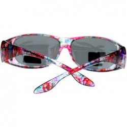 Oval Polarized Sunglasses Fit Over Glasses Oval Rectangular OTG Anti-Glare - Floral - C01884DYHW7 $12.83