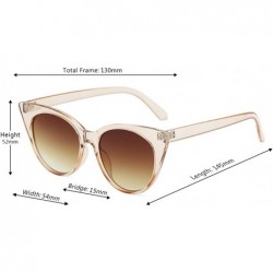 Oval Unisex Vintage Translucent Tint Cat Eye Plastic Lenses Sunglasses - A1brown - CU18NOACA2X $8.93