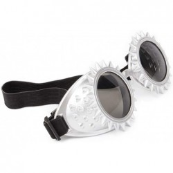 Goggle Sunglasses Steampunk Goggles Crystal Glass Lens Orange Frame for Party - Silver - CV18I30YUC9 $23.59