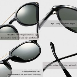 Goggle Vintage Round Aviator Sunglasses for Men Women Double Bridge Frame UV400 Protection S1000A - Black - CZ18ZXSMSCG $10.61