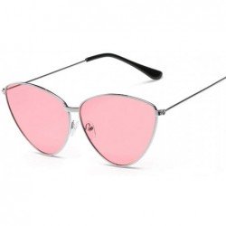 Aviator Sunglasses New Trend Fashion Personality Triangle Cat Eye Color Coating UV400 8 - 6 - C818YZWZX63 $17.48