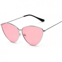 Aviator Sunglasses New Trend Fashion Personality Triangle Cat Eye Color Coating UV400 8 - 6 - C818YZWZX63 $9.58