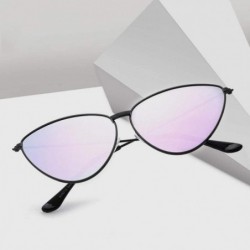 Aviator Sunglasses New Trend Fashion Personality Triangle Cat Eye Color Coating UV400 8 - 6 - C818YZWZX63 $9.58