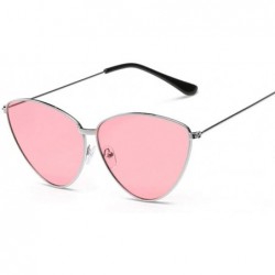 Aviator Sunglasses New Trend Fashion Personality Triangle Cat Eye Color Coating UV400 8 - 6 - C818YZWZX63 $9.58