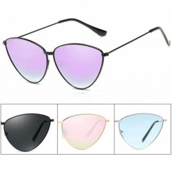 Aviator Sunglasses New Trend Fashion Personality Triangle Cat Eye Color Coating UV400 8 - 6 - C818YZWZX63 $9.58