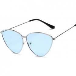 Aviator Sunglasses New Trend Fashion Personality Triangle Cat Eye Color Coating UV400 8 - 6 - C818YZWZX63 $9.58