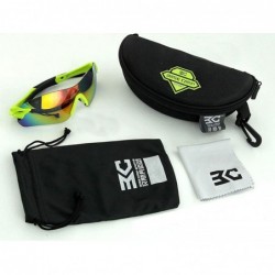 Sport Polarized Sunglasses Interchangeable Cycling Baseball - Blue and White - CR184KETCK2 $50.10