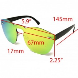 Sport Vintage Retro Top Crossbar Flat Lens - Large Mulit Mirror Flat Lens - CO185OO42DK $11.08