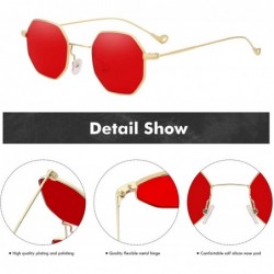 Square Multi Shades Steampunk Men Sunglasses Retro Vintage Er Women Fashion Summer Glasses UV400 - Gold W Red - CK199C054TS $...