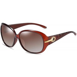 Oversized Women's Polarized Sunglasses Classic Driving with Drill Insert Anti-ultraviolet - A - CT18QCHN04U $51.71