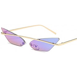 Goggle Narrow Cat Eye Rimless Sunglasses Women Vintage Designer Men Eyewear Shades Sun Glasses - Green - C418Y7EUC5X $45.21