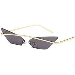 Goggle Narrow Cat Eye Rimless Sunglasses Women Vintage Designer Men Eyewear Shades Sun Glasses - Green - C418Y7EUC5X $27.73