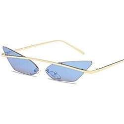 Goggle Narrow Cat Eye Rimless Sunglasses Women Vintage Designer Men Eyewear Shades Sun Glasses - Green - C418Y7EUC5X $27.73