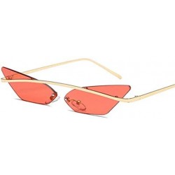 Goggle Narrow Cat Eye Rimless Sunglasses Women Vintage Designer Men Eyewear Shades Sun Glasses - Green - C418Y7EUC5X $27.73