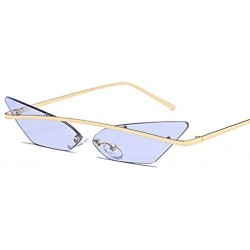 Goggle Narrow Cat Eye Rimless Sunglasses Women Vintage Designer Men Eyewear Shades Sun Glasses - Green - C418Y7EUC5X $27.73