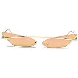 Goggle Narrow Cat Eye Rimless Sunglasses Women Vintage Designer Men Eyewear Shades Sun Glasses - Green - C418Y7EUC5X $27.73
