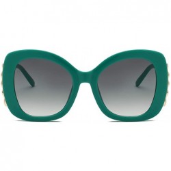 Oval fashion Shade Sunglasses Retro glasses Men and women Sunglasses - Green - C218LITQAYO $7.82