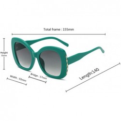 Oval fashion Shade Sunglasses Retro glasses Men and women Sunglasses - Green - C218LITQAYO $7.82