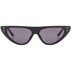 Oval Unisex Vintage Cat Eyes Sunglasses Rapper Fashion Oval Shade Glasses - A - CM18TQXMXA0 $14.21